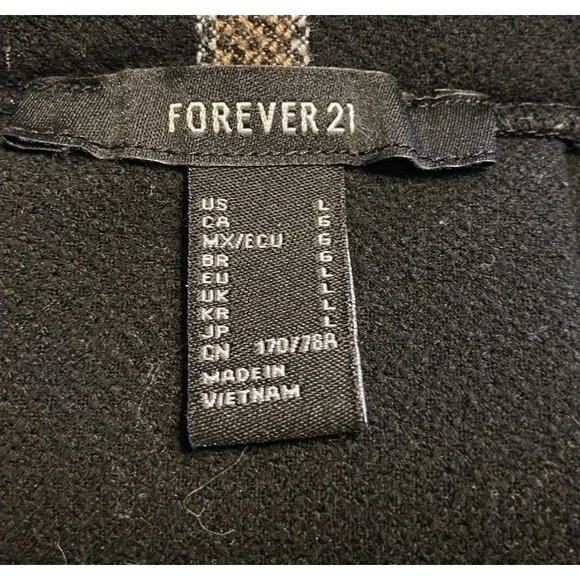 Mini Black Beige Large Plaid Skirt Lined Y2K 90s Vintage Clueless Preppy Student - Picture 7 of 13